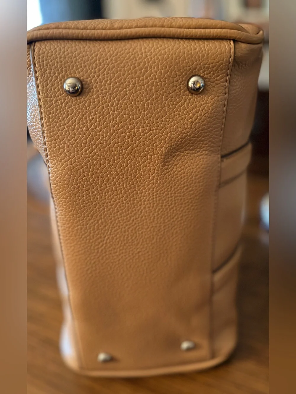Steve Madden Tan Pebbled Leather Satchel Handbag -
